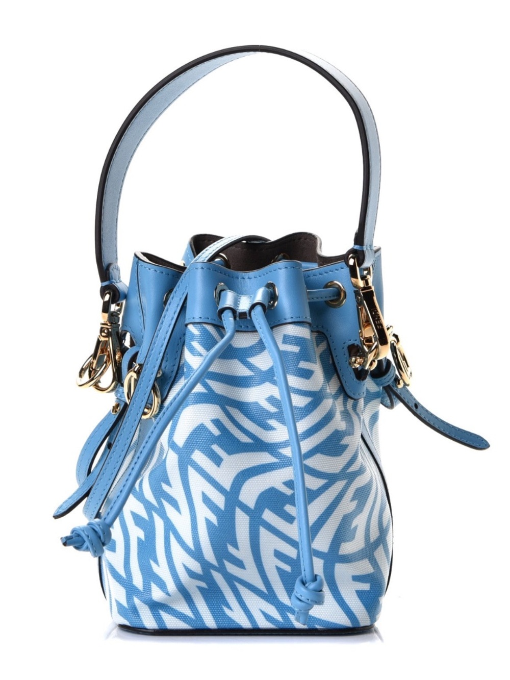 Fendi X Sarah Coleman Glazed Canvas Vertigo Mini Mon Tresor Bucket Bag